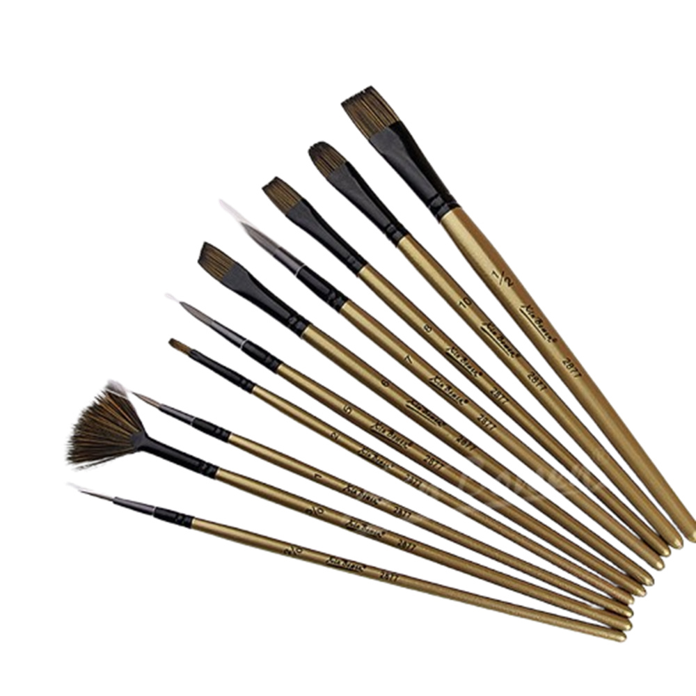 키넬아트 나일론 강모 브러쉬 10종 수채화 유화 페인팅 미술 붓, 1세트, 혼합 12,100원
