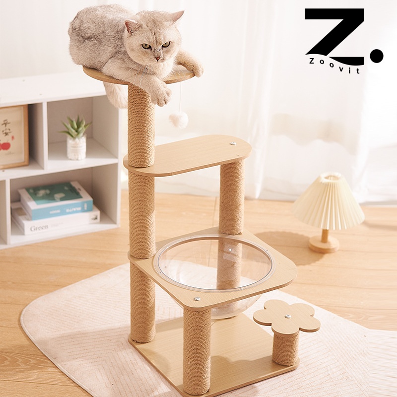 Zoovit 원목 캣폴 고양이 놀이터 고퀄리티 전망대  고양이장난감 대형 및 소형 고양 일상 캣타워 36,800원