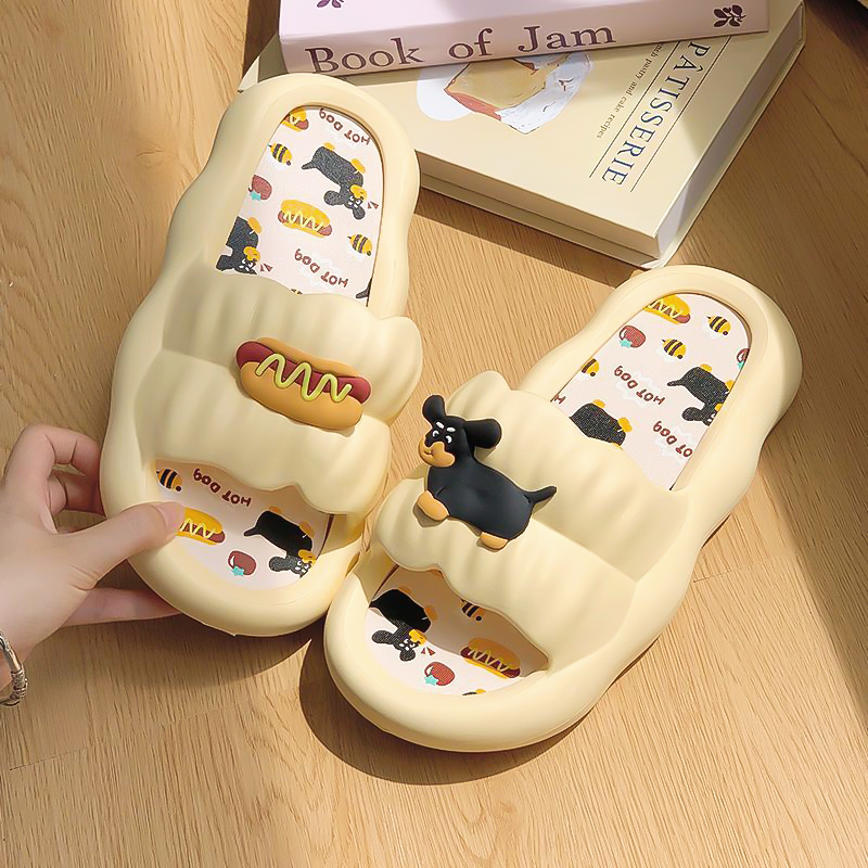 에버하우스 핫도그 도그 캐릭터 푹신 거실화, 크림, 1개 5,800원