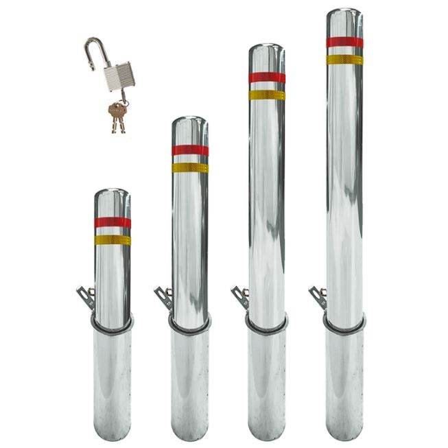 스텐 일자 볼라드 101 파이 (매립이동식) 주차금지봉, 추가)한쪽고리, 1개 66,600원