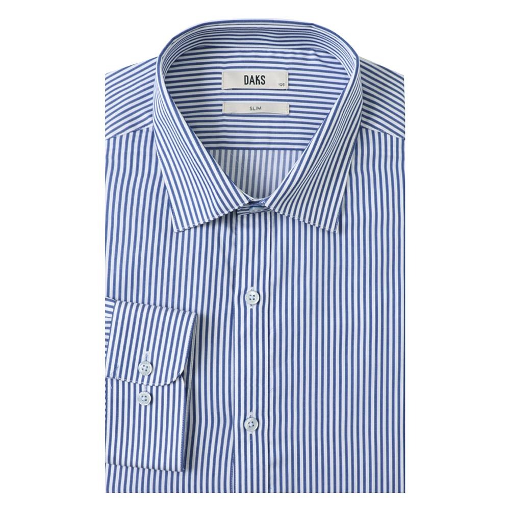 닥스셔츠 [25년FW신상품][선물추천상품] 세련된 블루 스트라이프 패턴은 비즈니스와 격식 있는 자리 모두에서 깔끔하고 단정한 인상을 연출하기 좋은 슬림핏 드레스셔츠 97,000원