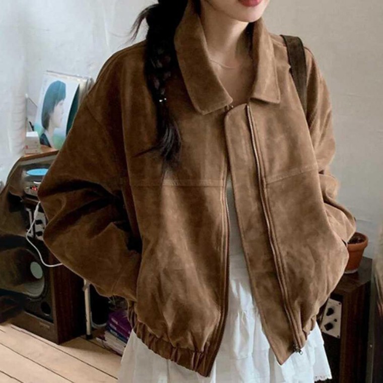 코디 아우터 블루종 자켓 가을 간절기 스웨이드 여성 84,990원