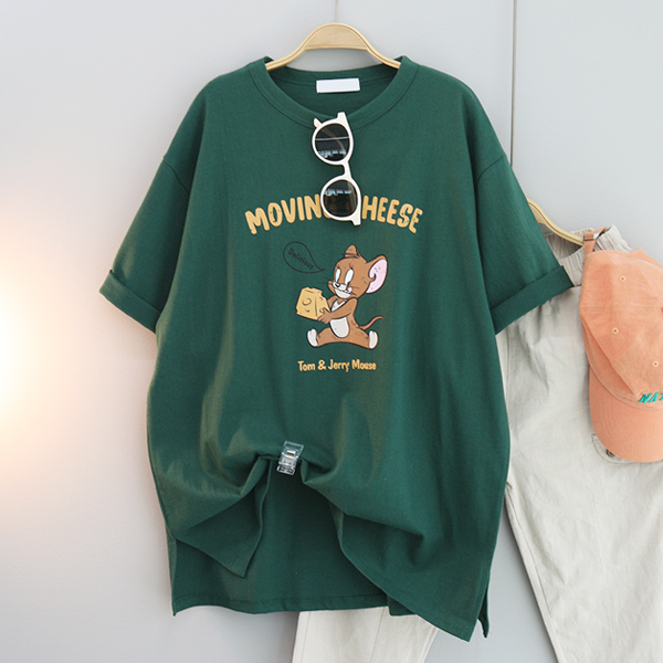 달콩 여성 빅사이즈 루즈핏 박스 반팔 티셔츠 런런제리박스반팔티셔츠 16,940원