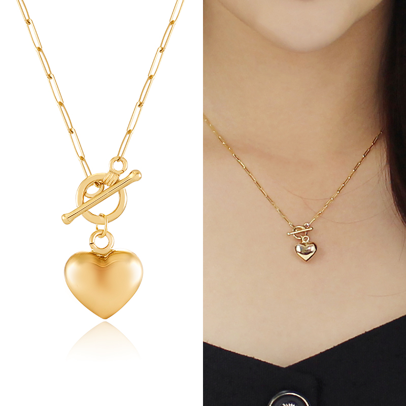 [니지쥬얼리] 전체 14K 골드 하트미 토글체인 금 목걸이 1,060,900원
