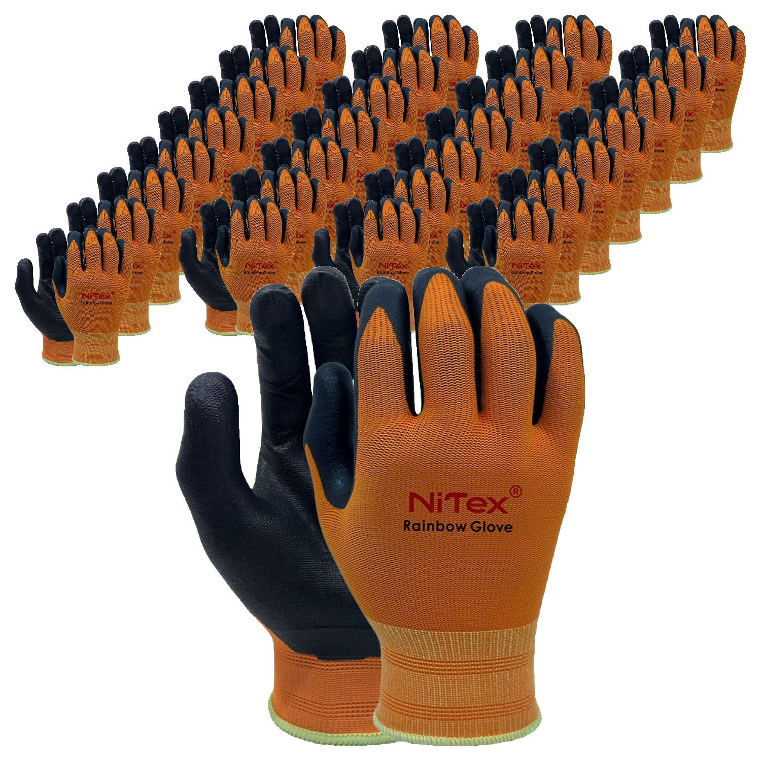 나이텍스 레인보우 NBR폼 코팅 작업 장갑 양손 착용 세트 M 88,000원