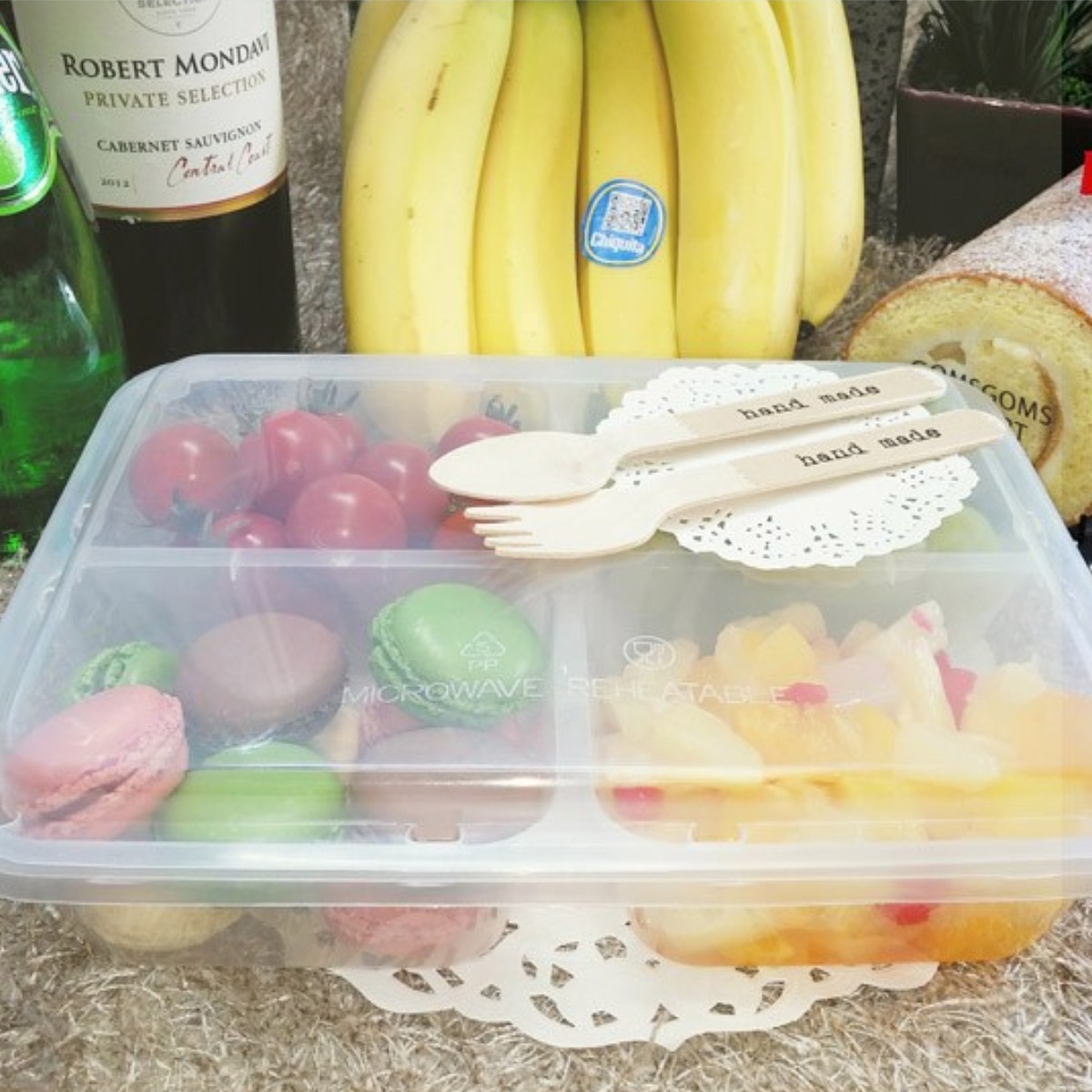 [피크닉도시락/일회용기] T1200 4칸 (10개) (23X18+4.5), 10개 9,600원