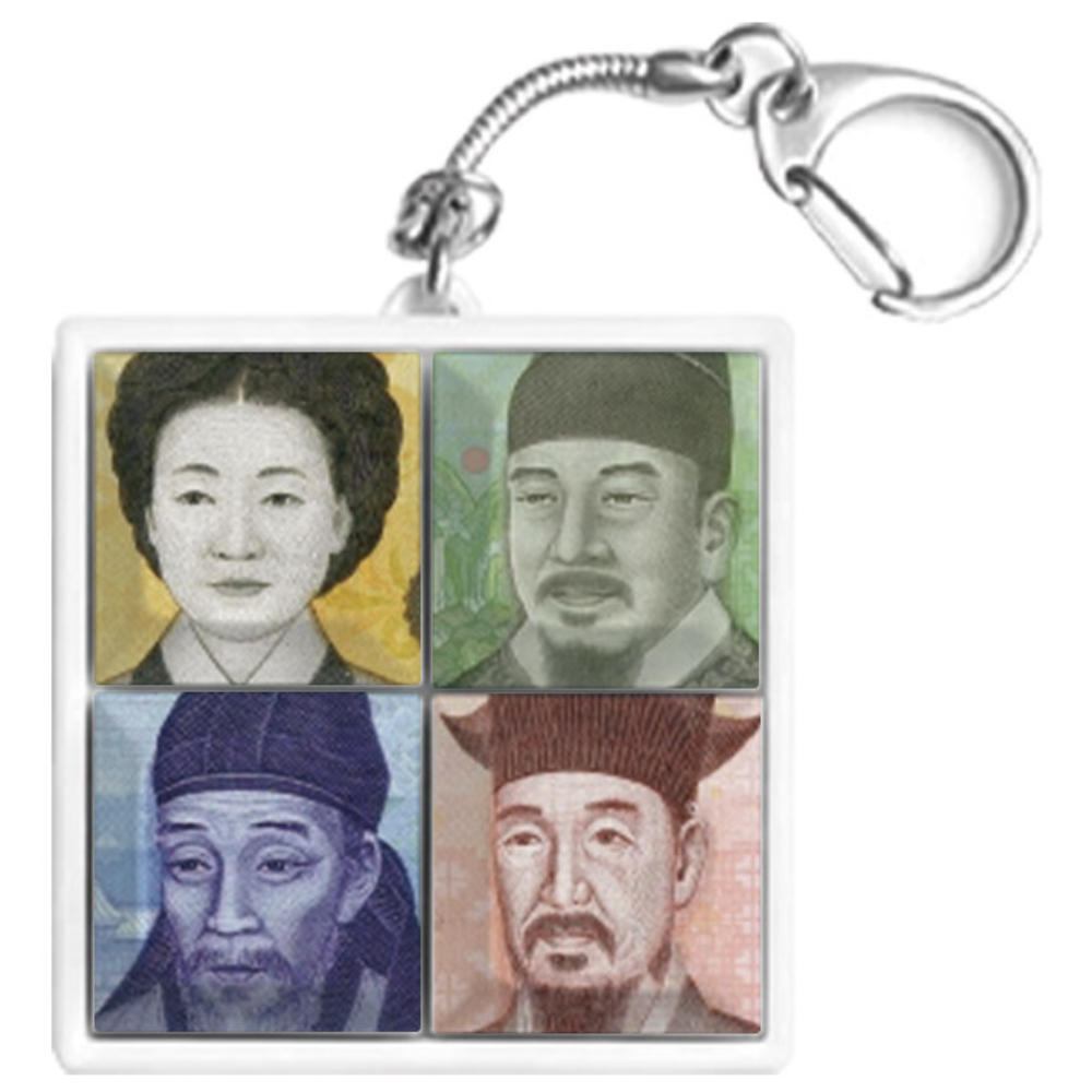 우리말싸미 키캡 키링 청축 키보드호환 가능 열쇠고리 딸깍이 민화 단청 지폐 훈민정음, 1개, 지폐_화이트 8,500원