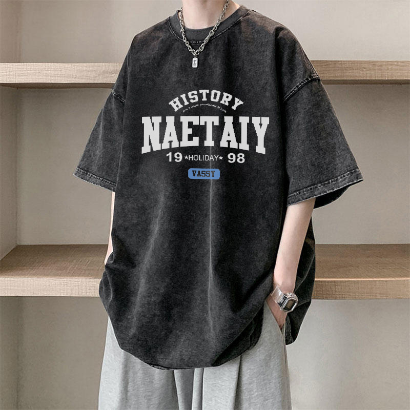 킹앤조이 레트로 프린팅 워싱 코튼 반팔 티셔츠 36,800원