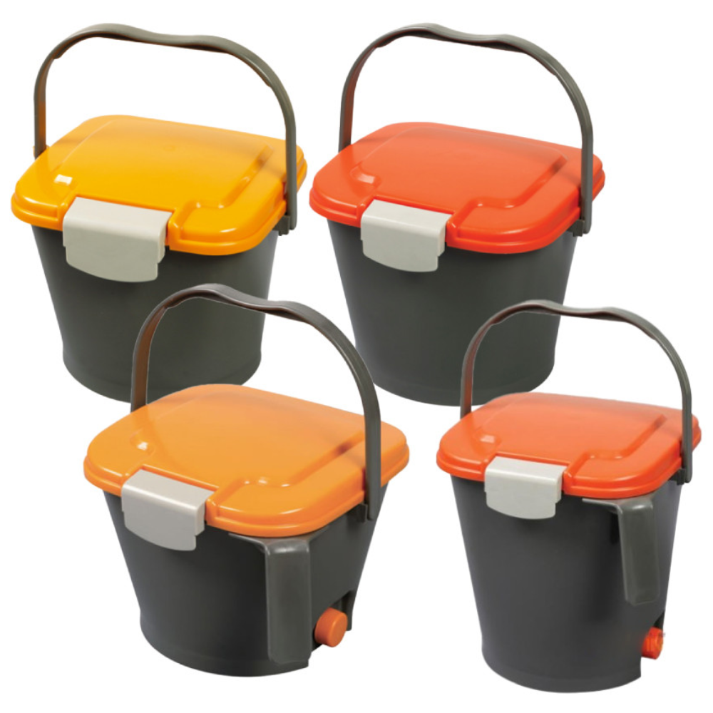 국산 가정용 음식물 쓰레기통 음식물통 (칩함 없음) 밀폐형 내통형(수분배출형) 3리터 5리터, 진회색(몸체)+노랑(뚜껑) 17,000원