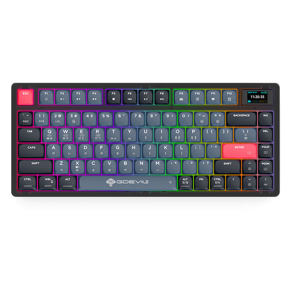 지데빌 블루투스 81키 기계식 게이밍 유무선 텐키리스 키보드, 블루 + 블랙, G712LS PLUTON, 적축 72,500원