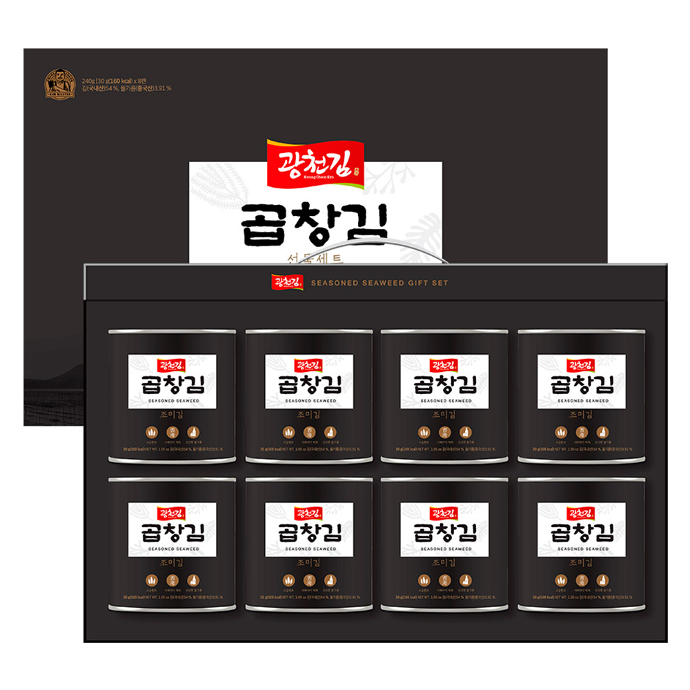 광천김 프리미엄 곱창캔김 8p 선물세트, 1세트 46,820원