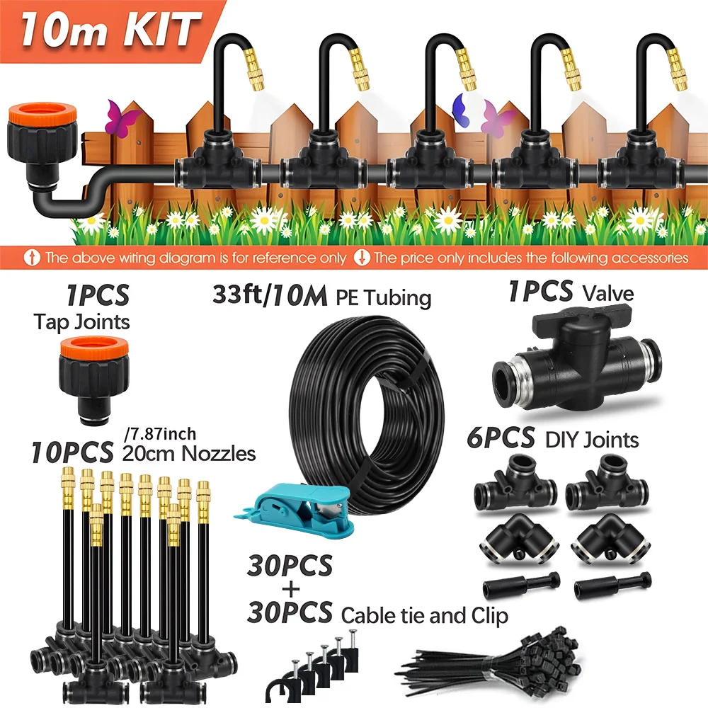 점적호스 관수자재 농업용 30-5m DIY 벤딩 범용 분무기 키트 5/8mm 호스 파티오 미스트 냉각 시스템 정원 식물 안개 급수 관개 21,300원
