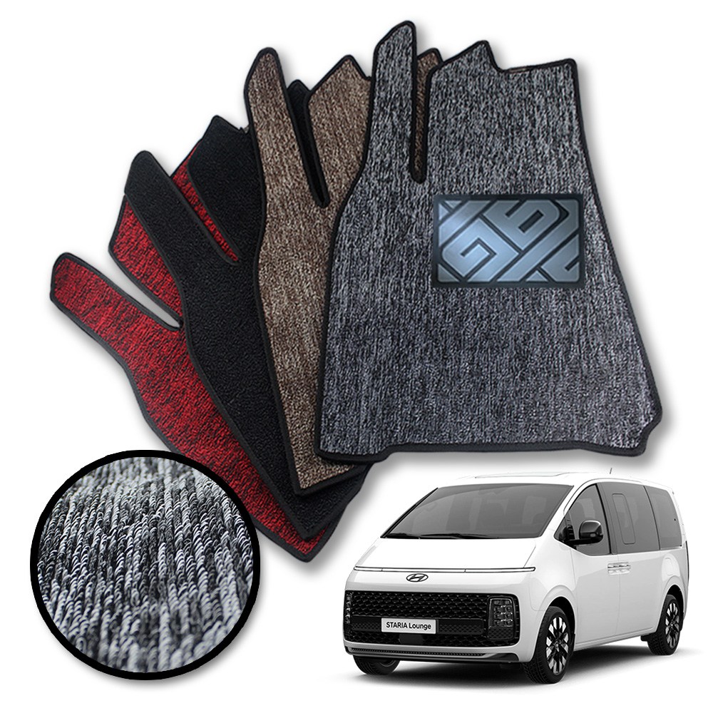 RV MOTORS 뉴코일 슬림 실리콘발판 카매트 스타리아 1열2열 세트, 블랙, 투어러 11인승 129,000원