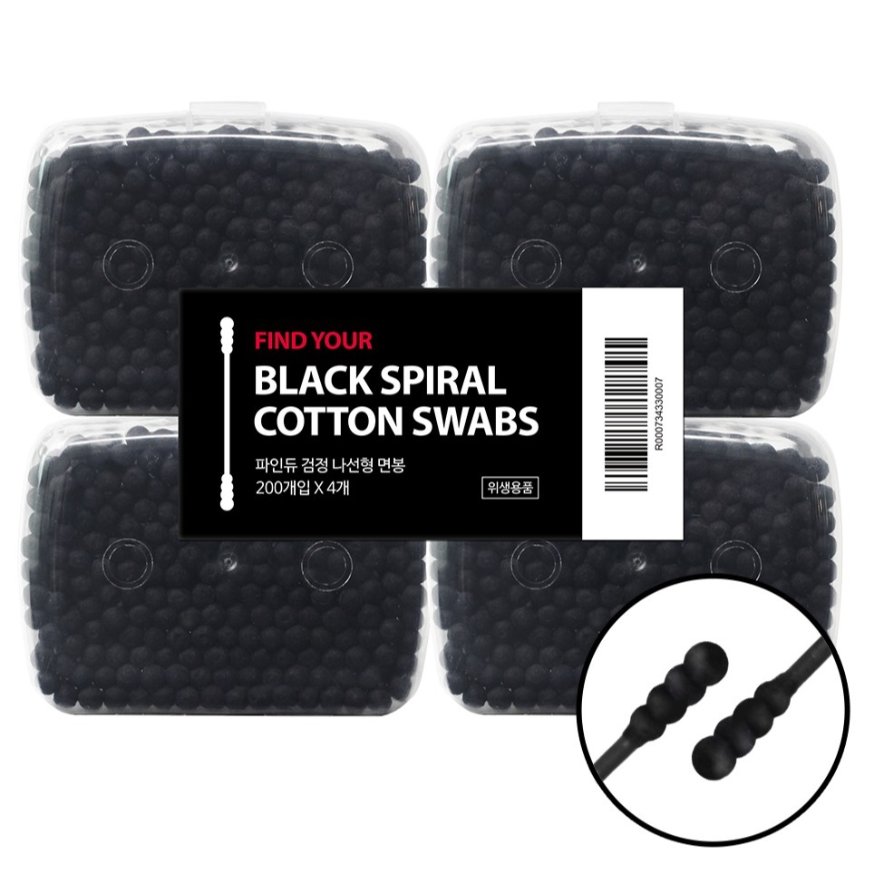 파인듀 검정 나선형 면봉 8,100원