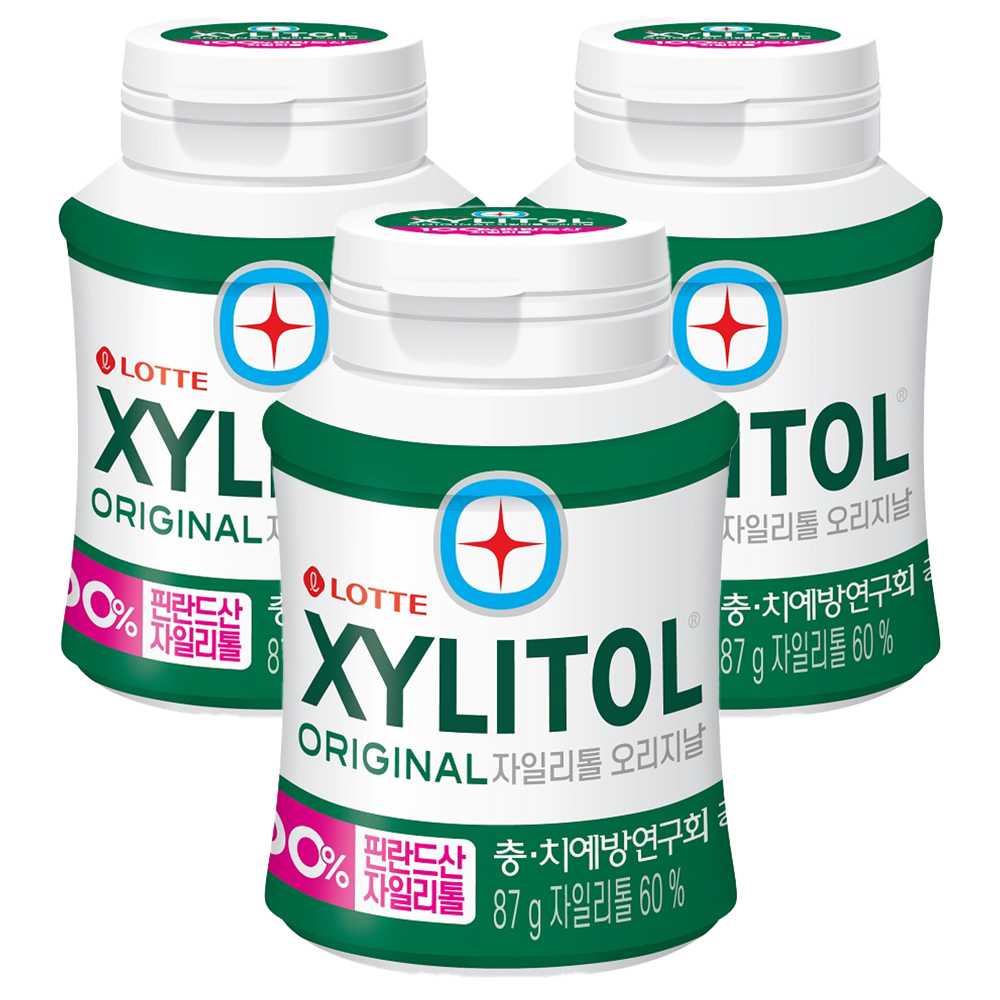 롯데제과 자일리톨 오리지날 츄잉껌, 87g, 3개 14,360원