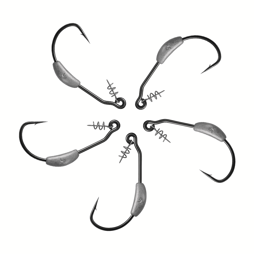 너츠 웨이트훅 스프링훅 세트 배스 루어낚시 바늘세트, 1개, 5개입 4,990원