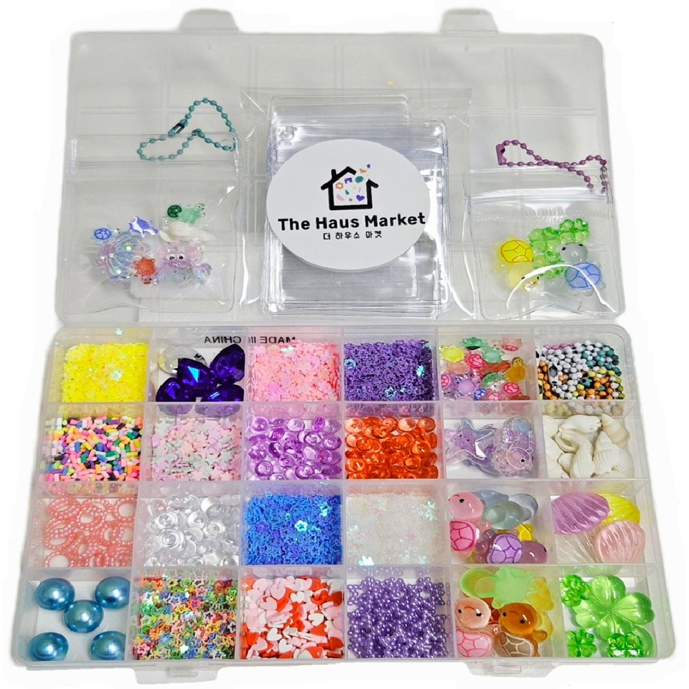 키링 만들기 세트 네잎클로버 거북이 컬러 비즈 공예 재료 DIY 키트 10인용, 1개 19,900원