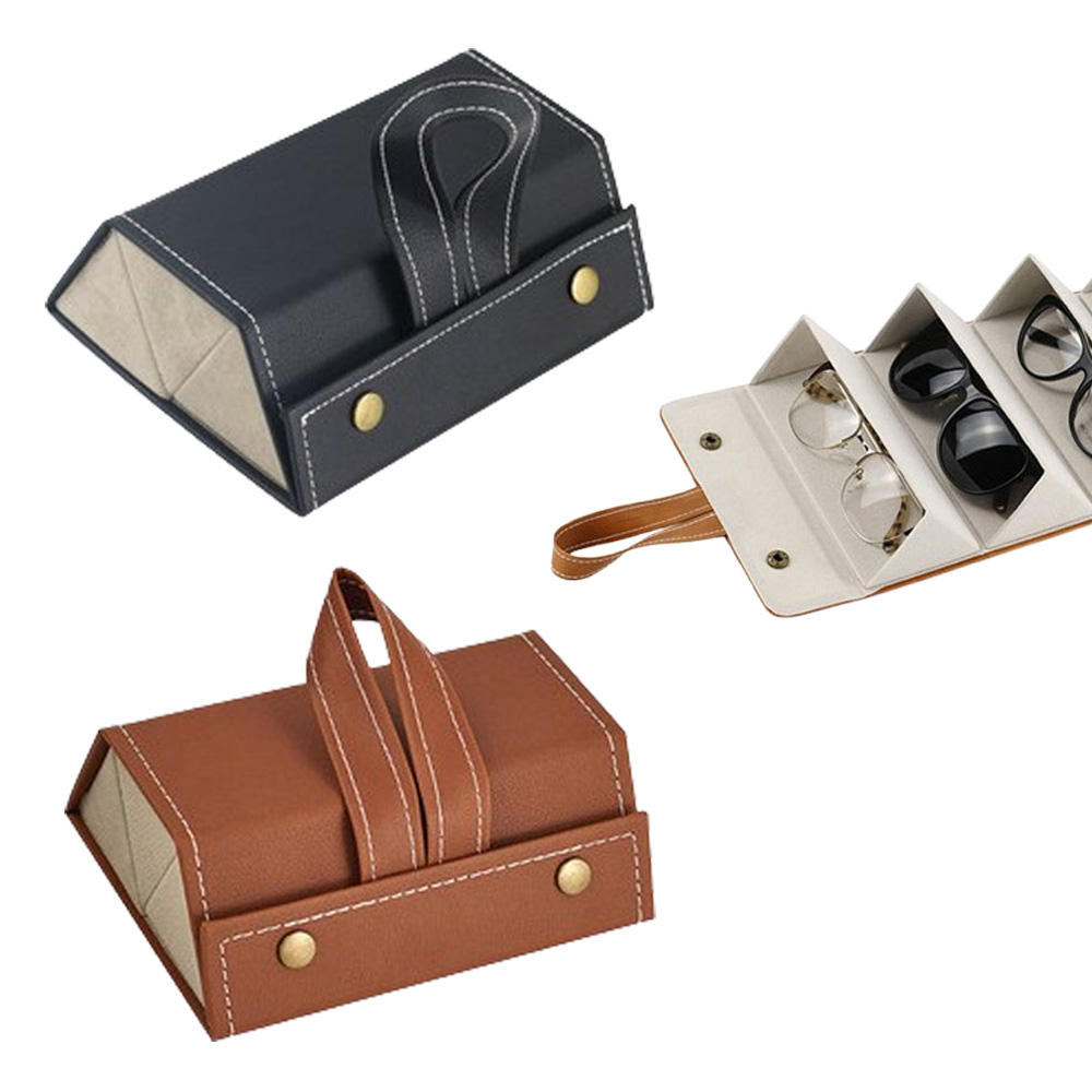 다용도 안경 선글라스 가죽 수납 보관함 여행용 휴대용 정리함 케이스 집 파우치 통 3구 3단 5,000원