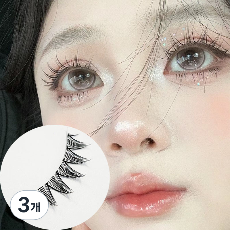Muvsthy 대용량 인조 가닥 부분 아이돌 포인트 셀프 속눈썹연장 인형눈매완성 속눈썹 L 23,680원