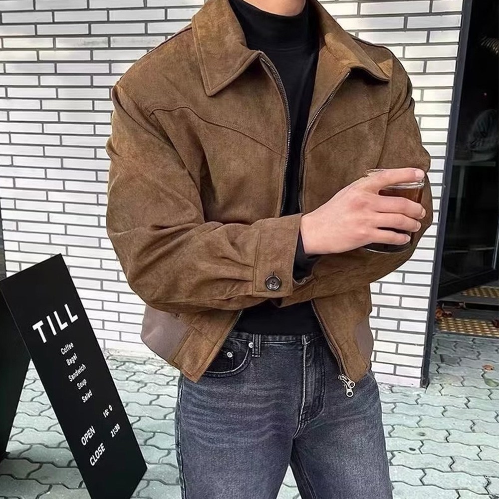 남성 스웨이드 크롭 숏자켓 간절기 데일리 아우터 49,800원