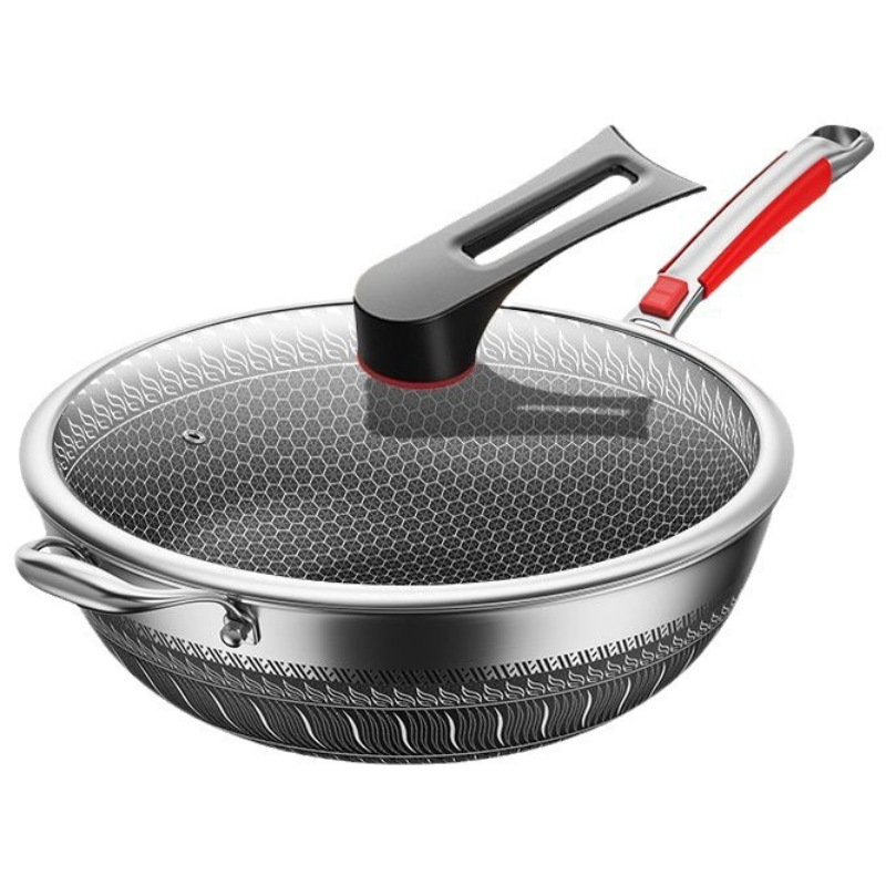 사이텅 벌집 볶음팬 316스텐 붙지 않는 프라이팬 가스 전자렌지 통용, 1개, 뚜껑 없음, 32cm 38,200원