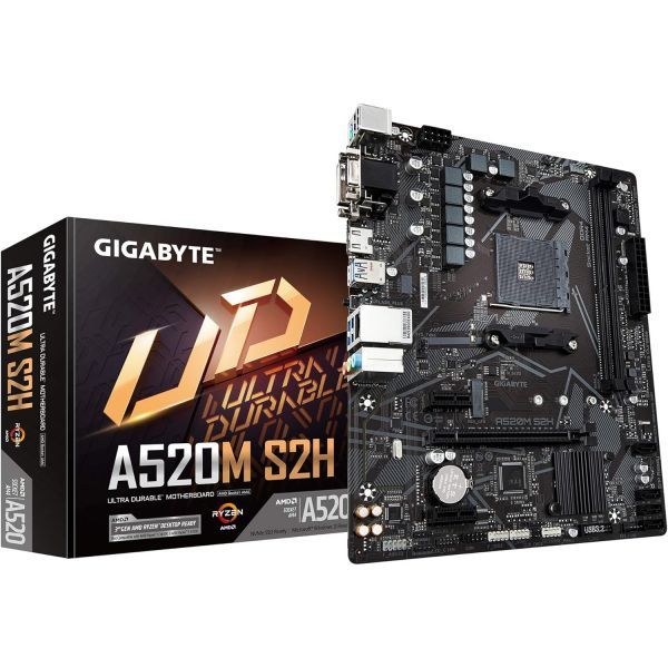 기가바이트 A520M S2HAMD Ryzen AM4MicroATX43 단계 디지털 PWM기가바이트 게이밍 GbE LANNVMe PCIe 3.0 x 4 M.23 디스플레이 인터페 175,800원