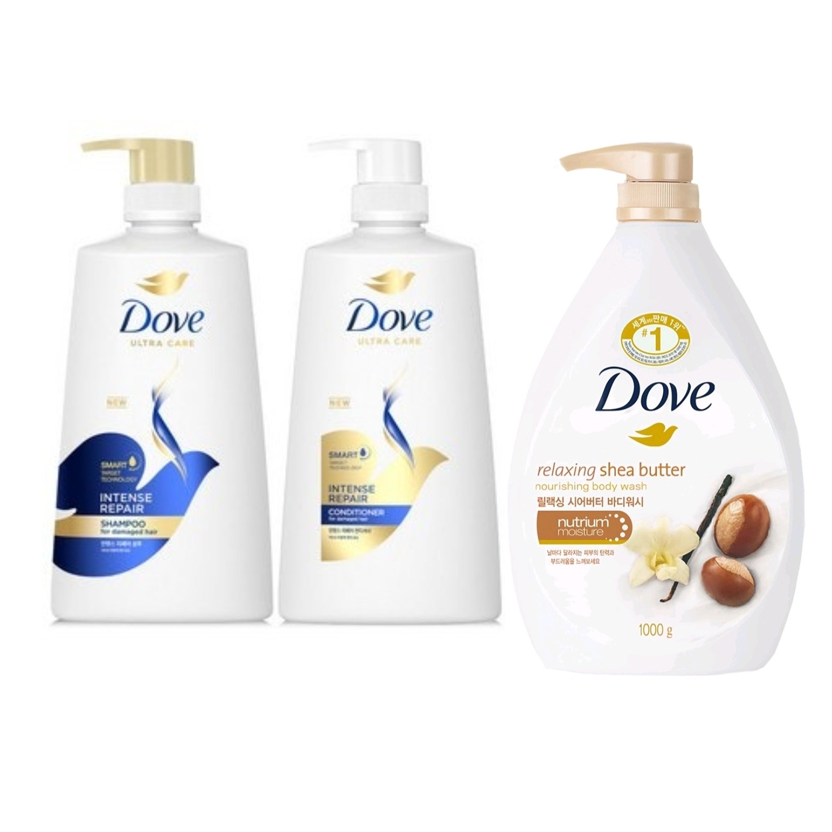 도브 인텐스 리페어 샴푸 & 린스 + 바디워시 1L 시어버터, 1개, 1L 19,500원