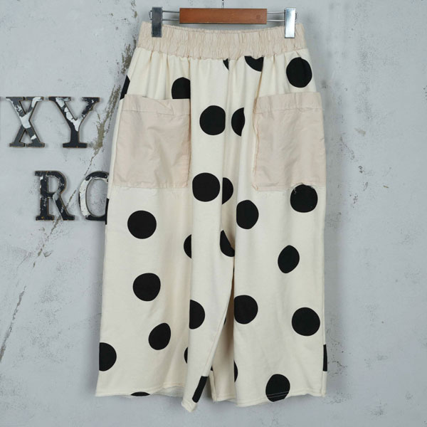 여성 달콩 땡땡이 포켓배색 쭈리면 밴딩바지 데일리 빅사이즈 여자 여름 7부 배기팬츠 츄리닝 62,800원