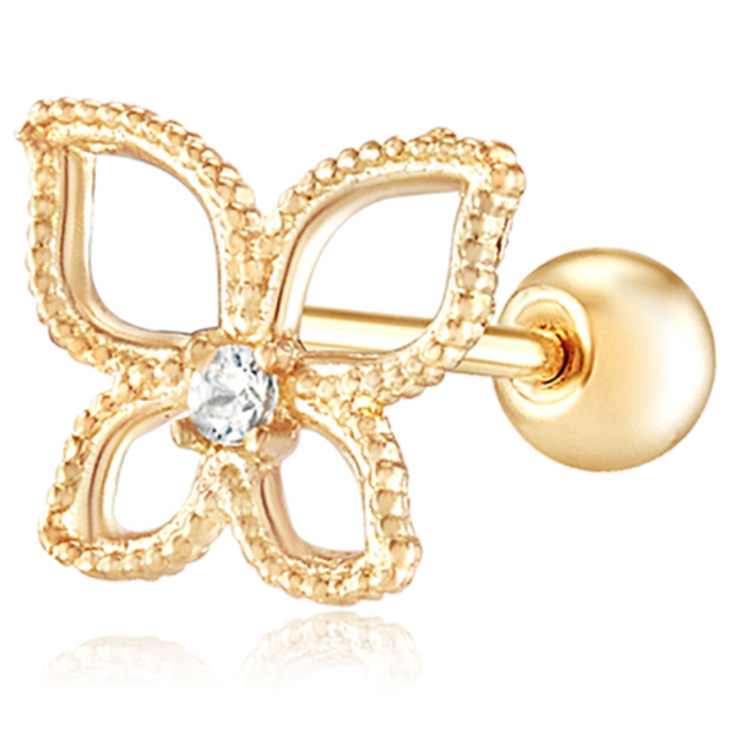 [니지쥬얼리] 전체 14K 골드 피어싱 FET_28 나비 큐빅 귀걸이 125,900원