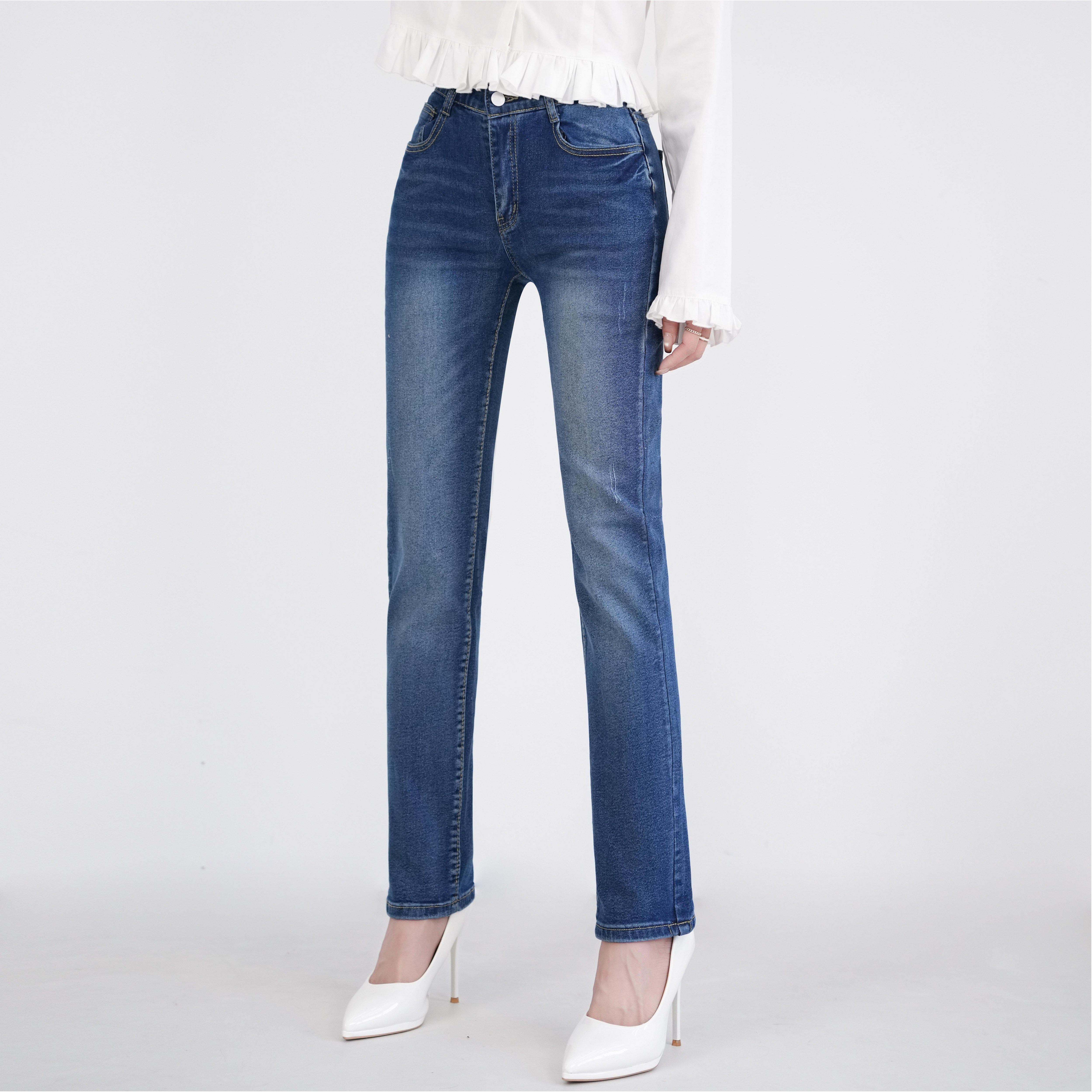 리치블랑 여성 올스판 허리밴딩 슬림 일자 마법 청바지 (2단기장) 19,600원