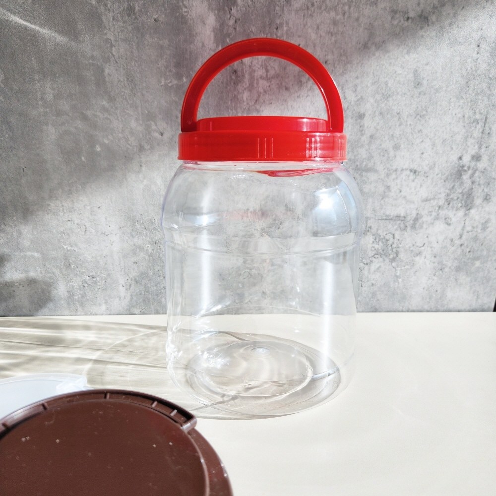 원형 3리터 광구용기 광구통 공통 플라스틱 원형 젓갈통 견과류통 곡물통 고추장통 된장통 담금주 과일청 페트병, 1개, 현재가 1,560원