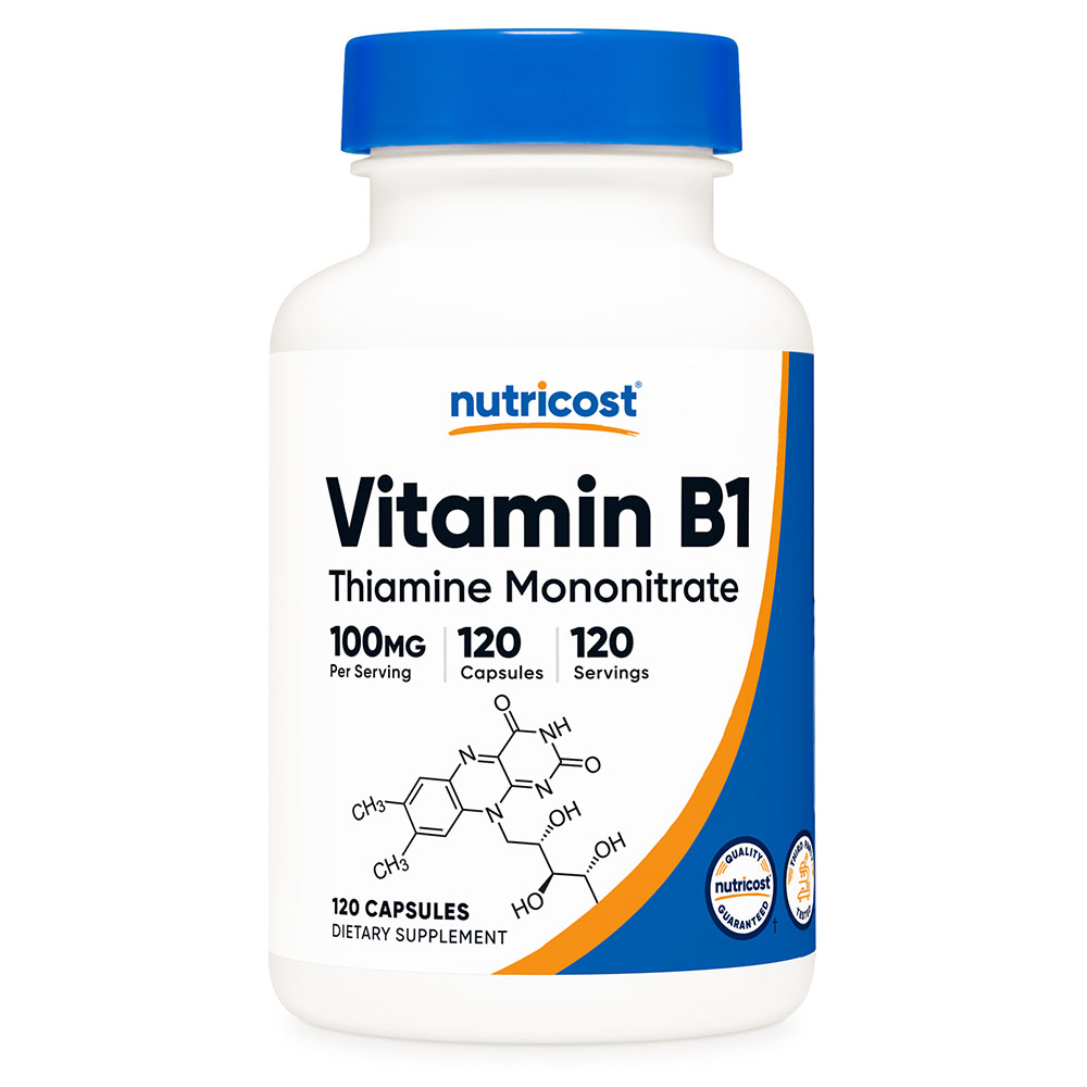 Nutricost Vitamin B1 Thiamine 뉴트리코스트 비타민 B1 티아민 100mg 120캡슐, 1개, 120정 17,400원