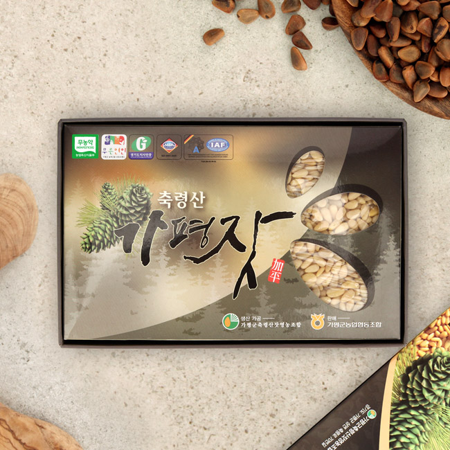 [가평군농협] 유기농 가평잣 선물세트 지함 실백 500g, 1개 129,000원
