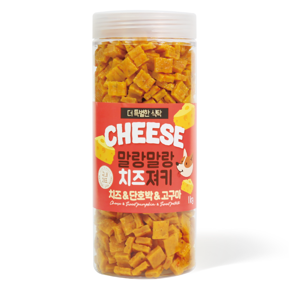 푸디 더특별한식탁 강아지 말랑말랑 치즈 져키 대용량 육포 영양 간식, 1개, 1kg, 치즈/단호박/고구마 18,900원
