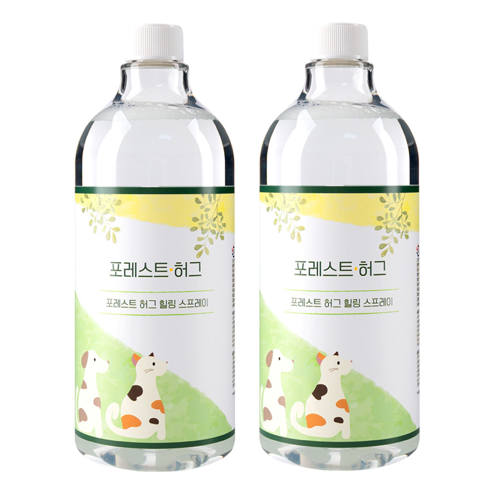 천연 피톤치드 반려동물 탈취제 리필액1000ml x 2개 강아지 고양이 실내 구석구석 세균 바이러스 완벽 살균, 2개, 1L 63,000원