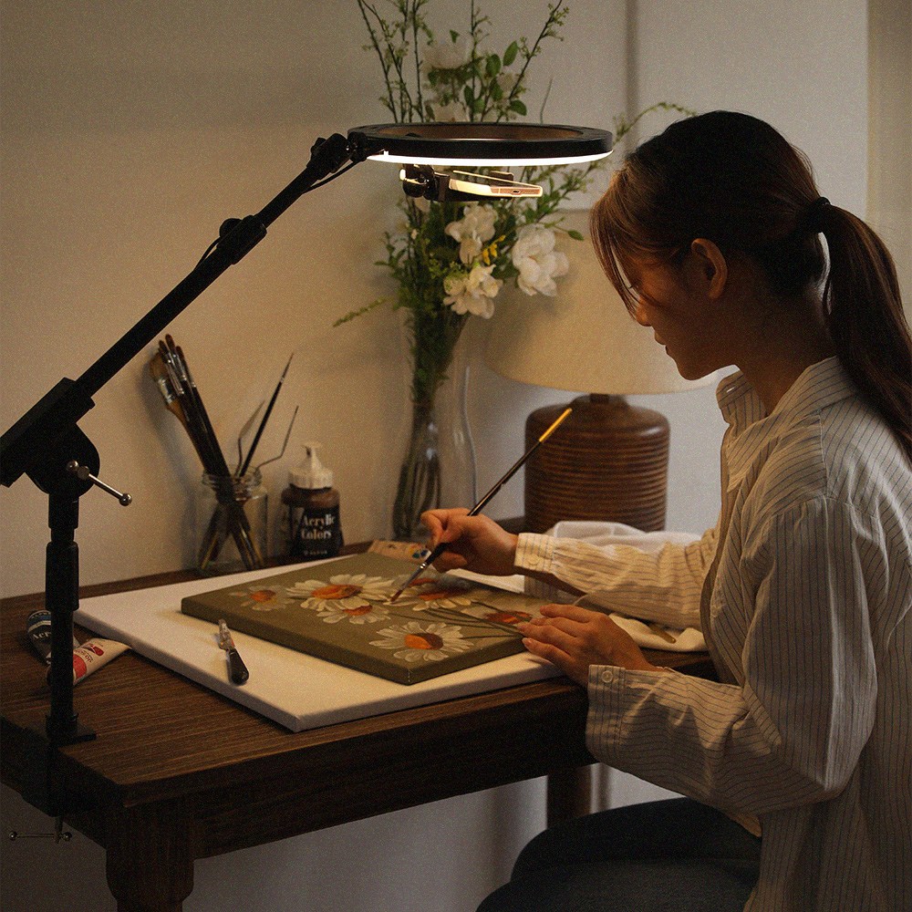 마이마인 수직 촬영 거치대 스마트폰 삼각대 스탠드 항공샷 수평 탑뷰 만능샷 침대 탁상용 침대 + 링라이트 set 74,800원