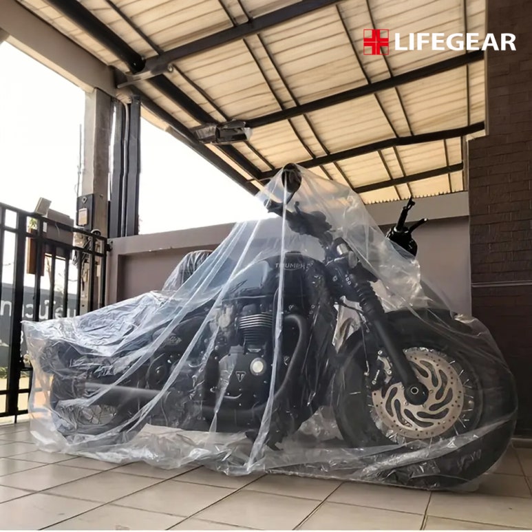 라이프기어 LIFEGEAR 투명 일회용 비닐 바이크 커버 오토바이 스쿠터 자전거 방수 먼지 황사 차단 대형 덮개 눈 비 새똥차단 5,900원