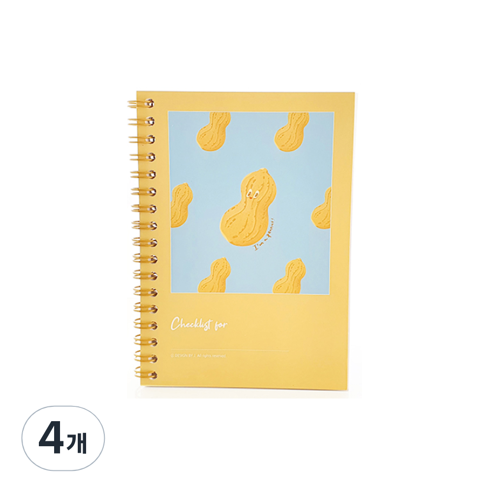 제이로그 체크리스트 노트 50매 A6, 아임 땅콩, 4개 26,620원