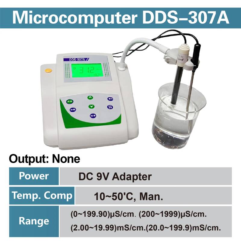 잔류염소측정기 DDS-11A 디지털 탁상형 전도도 측정기 수동 온도 보상 기능 실험실용 폐수 음용수 테스트, DDS-307A 282,600원