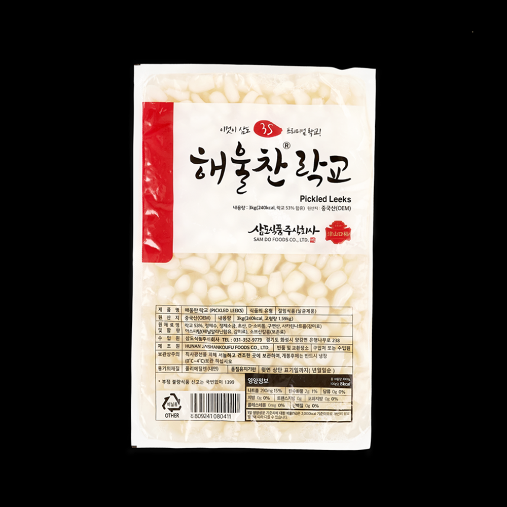 삼도식품 해울락교 3kg(봉)*무료배송 / 해울찬락교 파우치락교 봉지락교 일식 스시 초밥 회 39,000원
