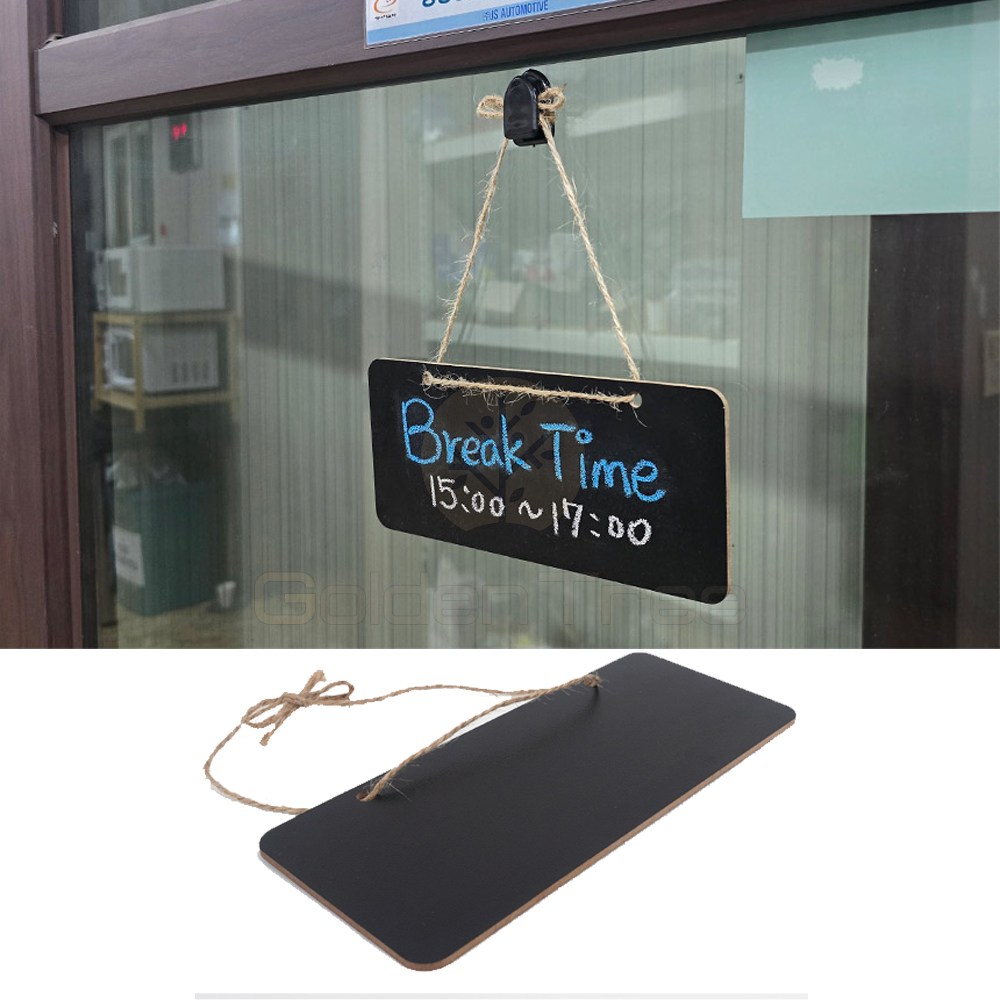 골든트리 걸이형 MDF 미니 단면 블랙보드 칠판 안내판 도어사인 팻말, MDF, 1개 4,600원