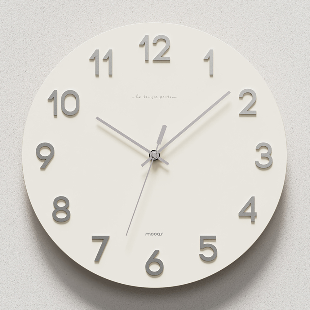 무아스 3D 입체 폰트 무소음 벽시계, 실버 19,800원
