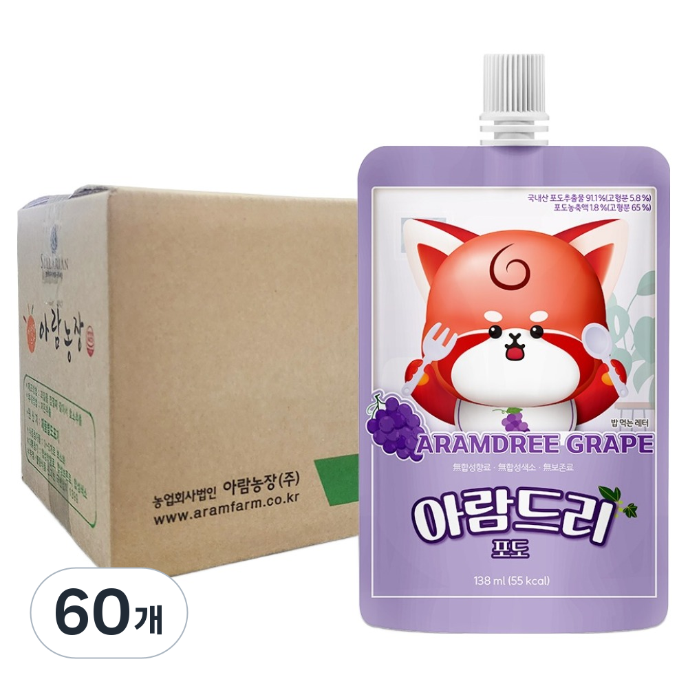 아람농장 아람드리 포도 주스, 60개, 138ml 42,900원