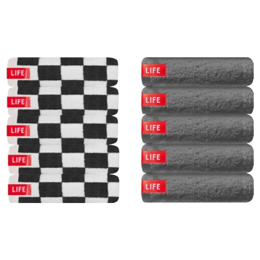 라이프 호텔 수건 2종 x 5p 세트 170g 40수 코마사, 그레이 체스, 다크 그레이, 1세트 37,900원