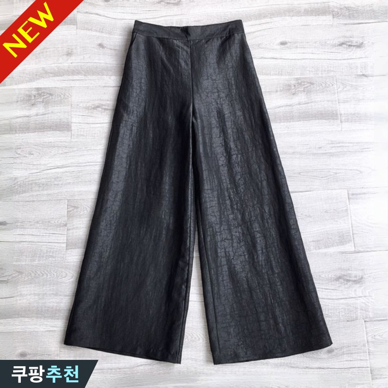 (완전 편한) 4XL까지 여성 가볍고 쿨 와이드 블랙 팬츠 여름 빅사이즈 추천 찰랑 밴딩 슬렉스 통기성 밴드 스판 모던 실키 핀턱 쿨링 냉감 드레이프 오버핏 xl3 여성용 바지 15,000원