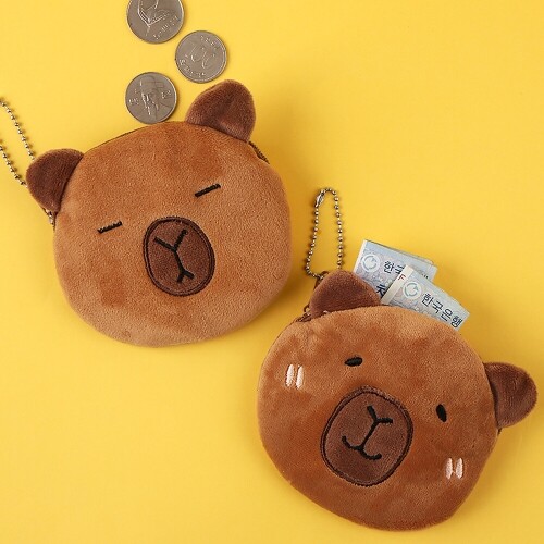 카피바라 얼굴 인형 동전 지갑 키링 열쇠 고리 1개입 1,700원