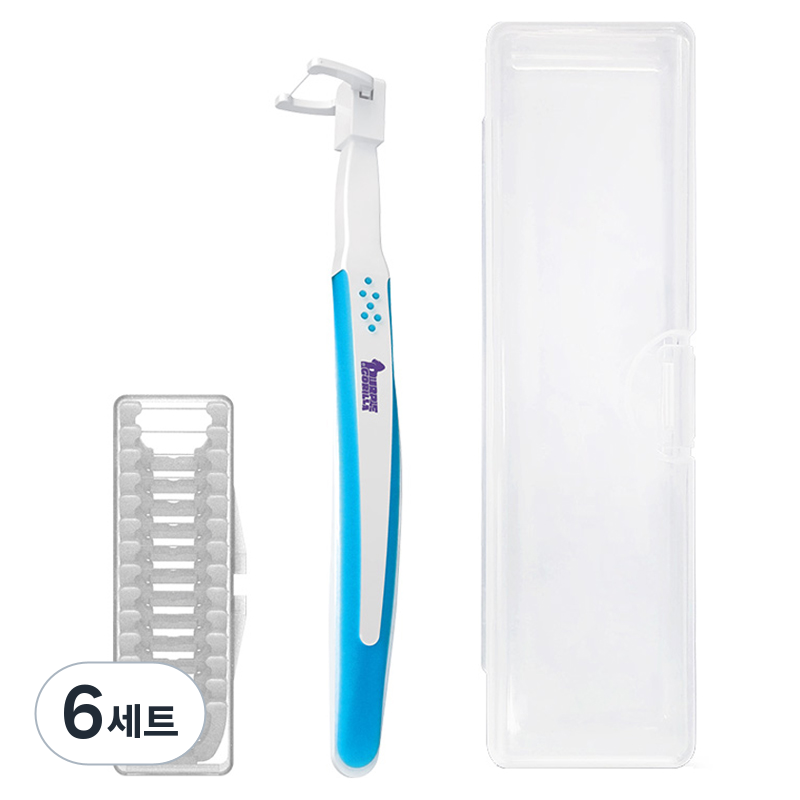 퍼플고릴라 신박한 칫솔형 손잡이 치실 블루 + 리필 14p + 휴대용 케이스 세트 23,400원