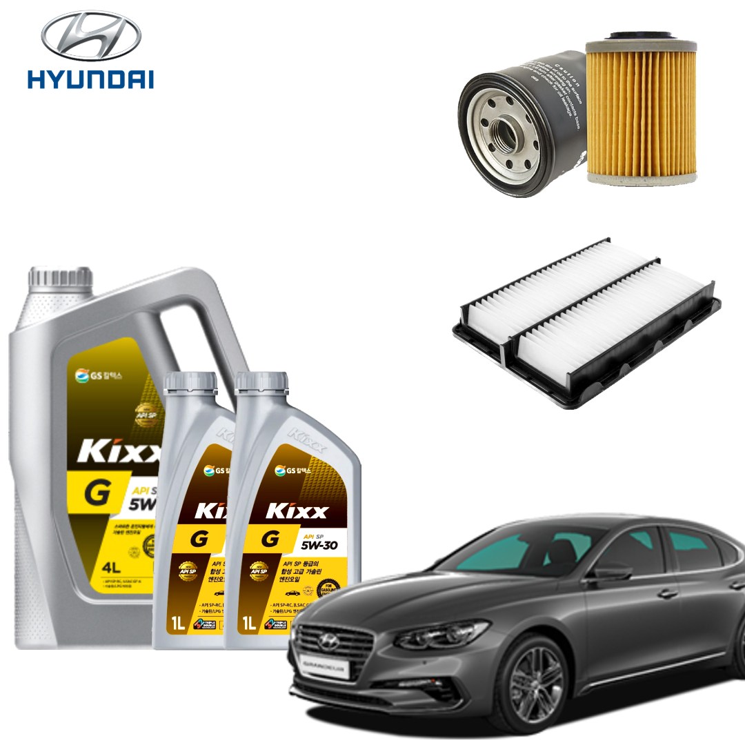 더뉴 그랜저IG 2.5 가솔린 엔진오일세트 킥스G 에어필터 오일필터 순정 호환형, 6L, 5w30, 1세트 51,240원