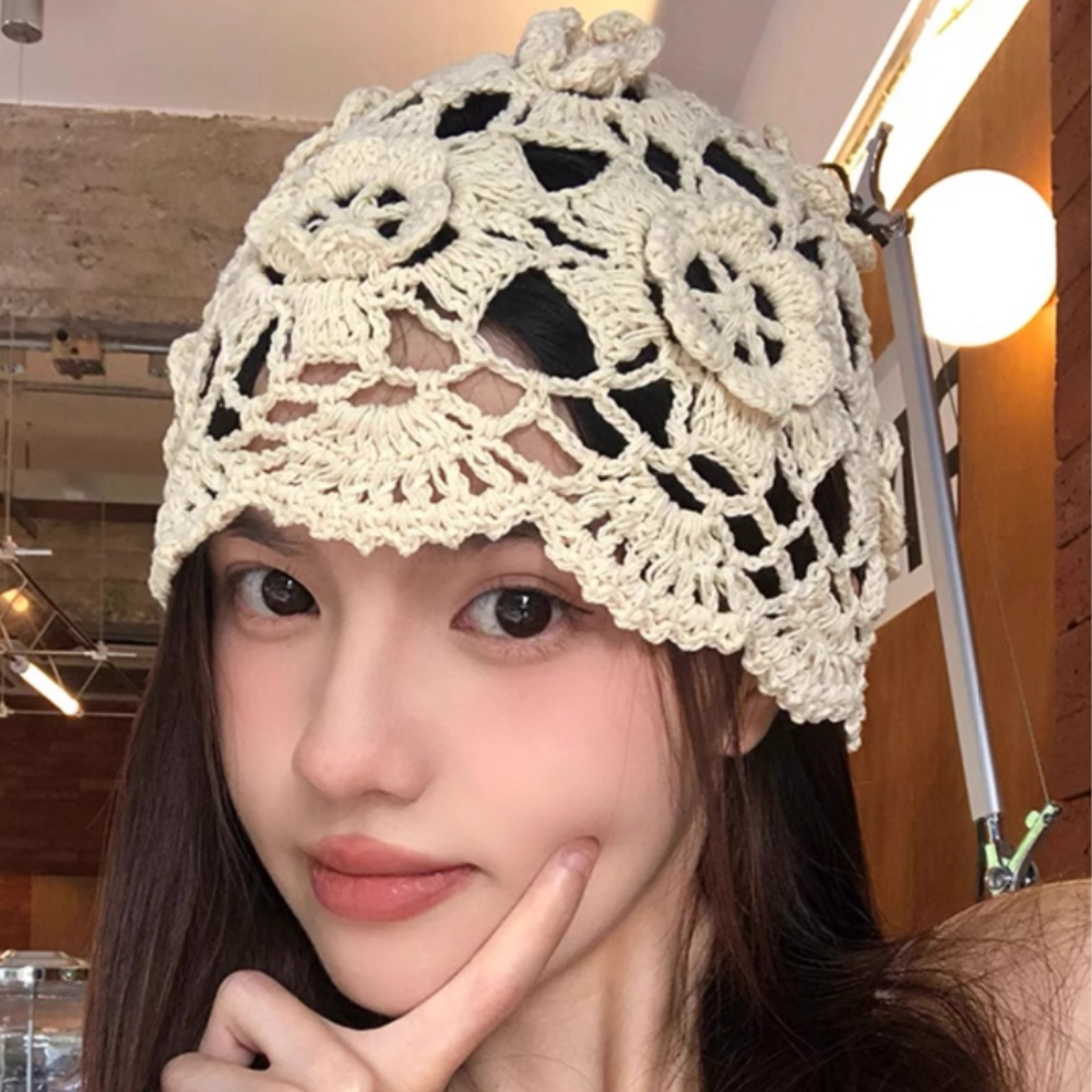 이엠 h23 여성 니트 레이스 비니 크로쉐모자 17,900원