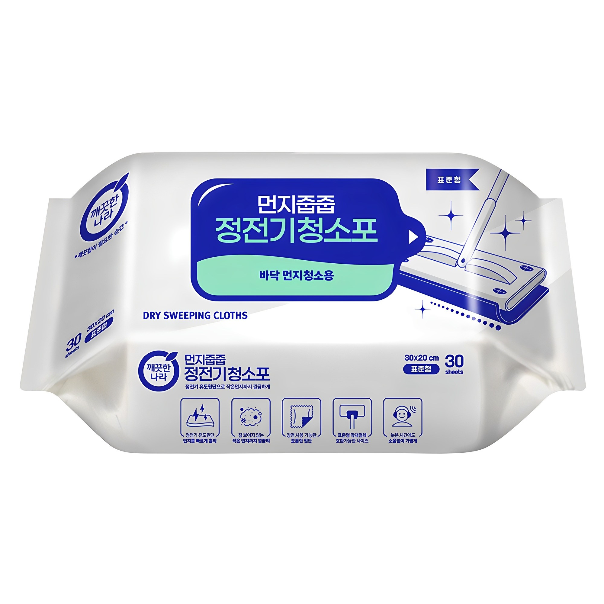 깨끗한나라 먼지줍줍 정전기 청소포 30p 1,600원